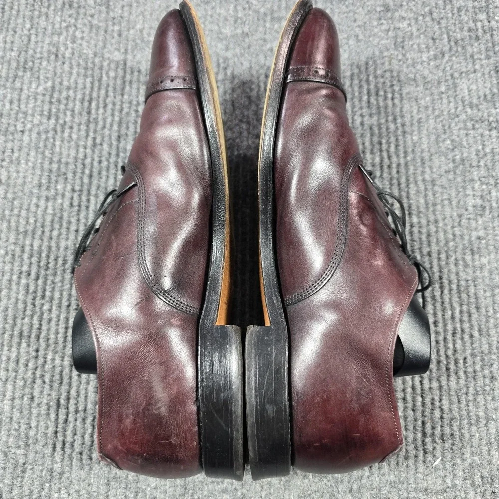 Allen Edmonds Byron Shoes Mens Size 11 D Burgundy‎ Cap Toe Dress Oxford Made USA